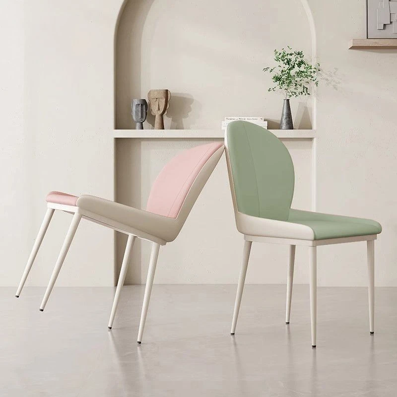 

French Dining Chair, Cat Paw Leather Light Luxury Home Dressing Chair, Modern Minimalist Backrest Stool for Dining Room.