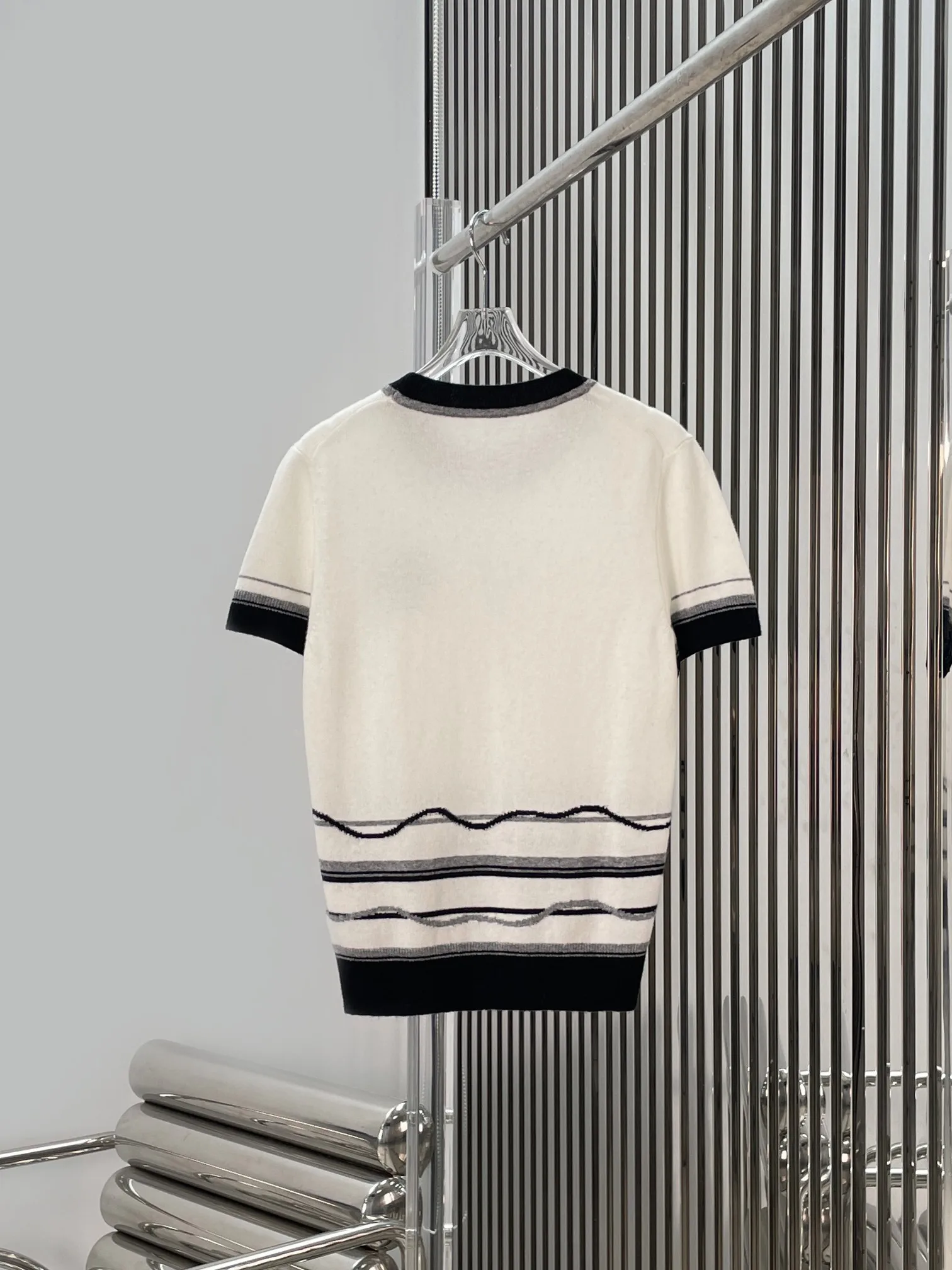 Slimming round Ne ort Sve Knitted Sweater Faionable Striped Embroidered Logo Women's Spring Casual Comfortable Fit