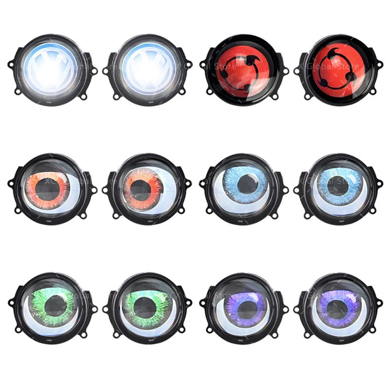 2024 New Dynamic 3 Inch Devil Eyes Lens Lights for 12v Car WIFI Control Eyes Retrofit Kits Headlight Assembly Auto Accessories