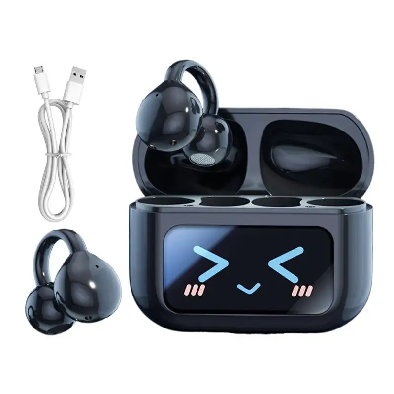 

Earbuds With Screen Wireless Smart Clip On Earbuds AI Translation Noise-Cancelling Ear Buds Waterproof Sports Earplugs For Gym