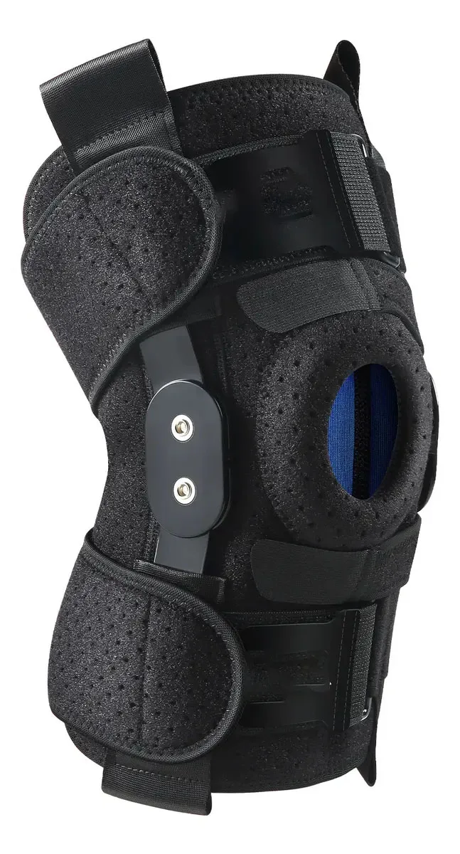 Hinged Knee Brace for Meniscus Tear, ACL, MCL, PCL, Open Patella Support with Removable Hinges