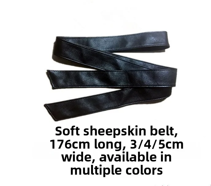 Soft Sheepskin Wide Belt Women's  Knot Soft Leather Belt Fur Coat Belt Windbreaker down Jacket Belt Fashion Accessory