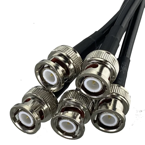 Imagen 2 del producto Conector macho RG58 BNC a conector macho BNC, conector de engarzado, Cable de puente coaxial RF, terminales de Cable de 6 pulgadas ~ 10 pies