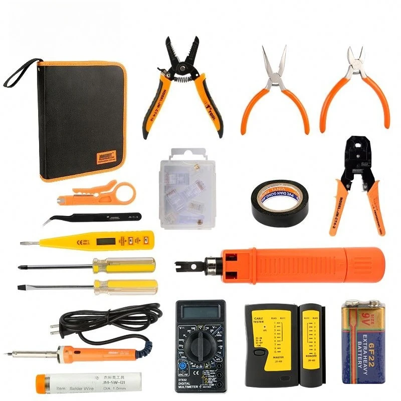 JM-P15 Networking Tool Kit Crimping Computer DIY Repair Tool Set Electrical Network Cable Repair Tool Kit