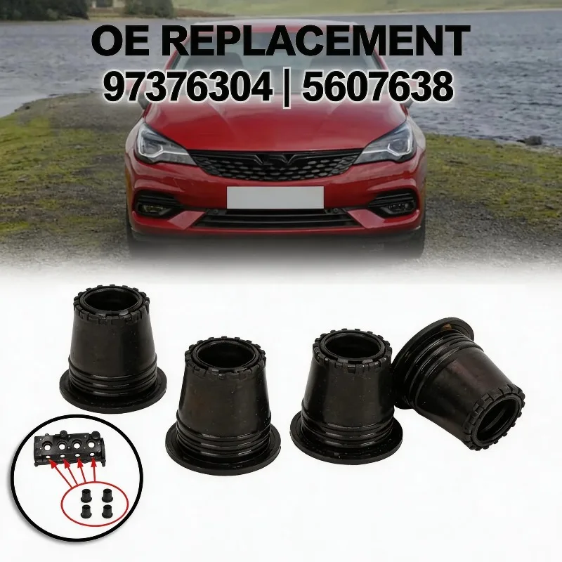 for Astra H/J Mk5 Mk6 Corsa D Mokka 1.7 CDTI Premium 4Pcs Car Fuel Diesel Injector Upper Rubber Seals OE 97376304 Auto Parts