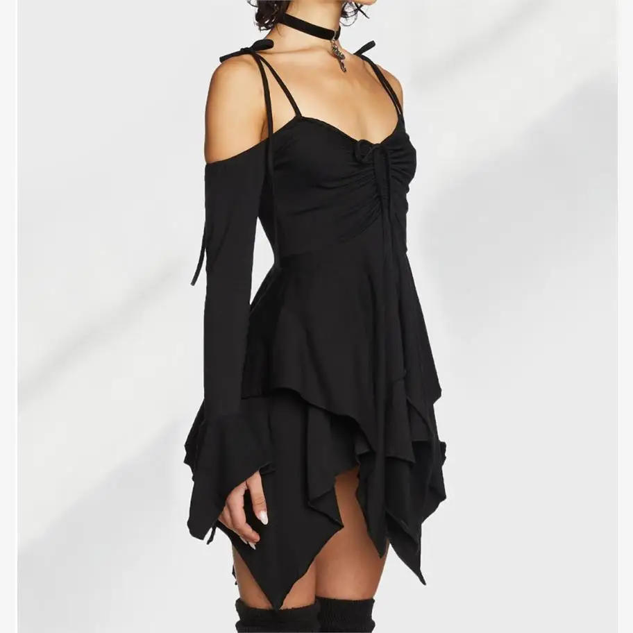 Sexy asymétrique ter Dr Design irrégulier loween Performance Costume Cleanfit H Version lin coton t-shirt quart Sve