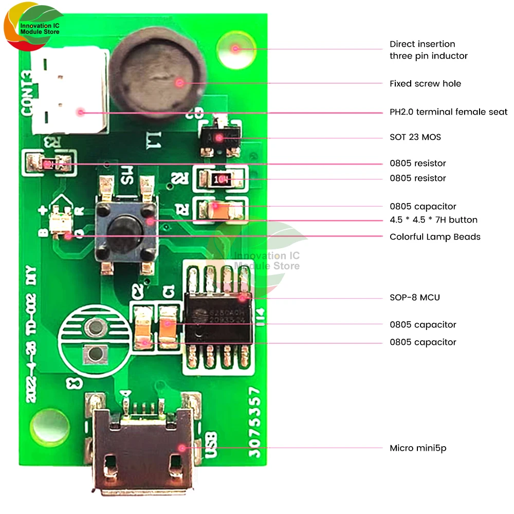 Ultrasonic Atomization Maker 20mm 113KHz Mist Atomizer DIY Humidifier with PCB DC3-12V Mini USB Humidifier Module