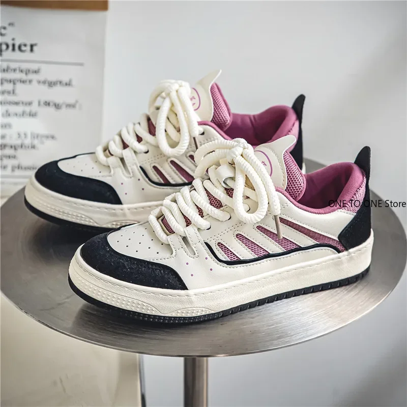 

New Autumn Men's Sneakers Men's Comfortable Platform Shoes 2025 Trend Lace-up Vulcanized Shoes White Casual Sneakers Zapatillas