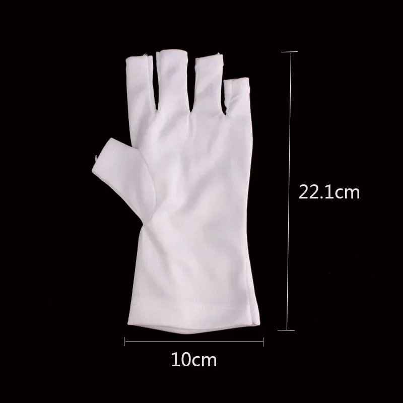 Guantes anti-uv para uñas, guantes de protección de Gel UV, herramientas de manicura sin dedos, secador de uñas con lámpara, guantes de mano con radiación, nuevo, 1 par