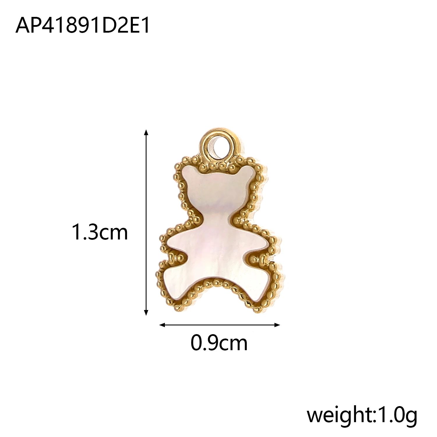 CARLIDANA Stainless Steel Gold Plated Teddy Bear Pendant Cute 3D Teddy Bear Hollow Pendant Charm Waterproof for DIY Jewelry