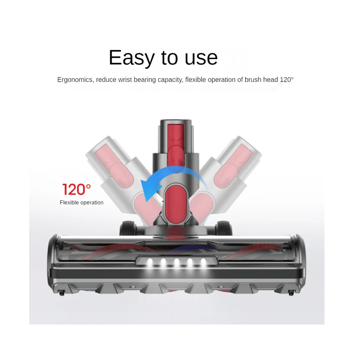

Сменная вакуумная головка для V15 V11 V10 V8 V7, насадка для жесткого пола, электрическая насадка для щетки для пола с 5 светодиодами