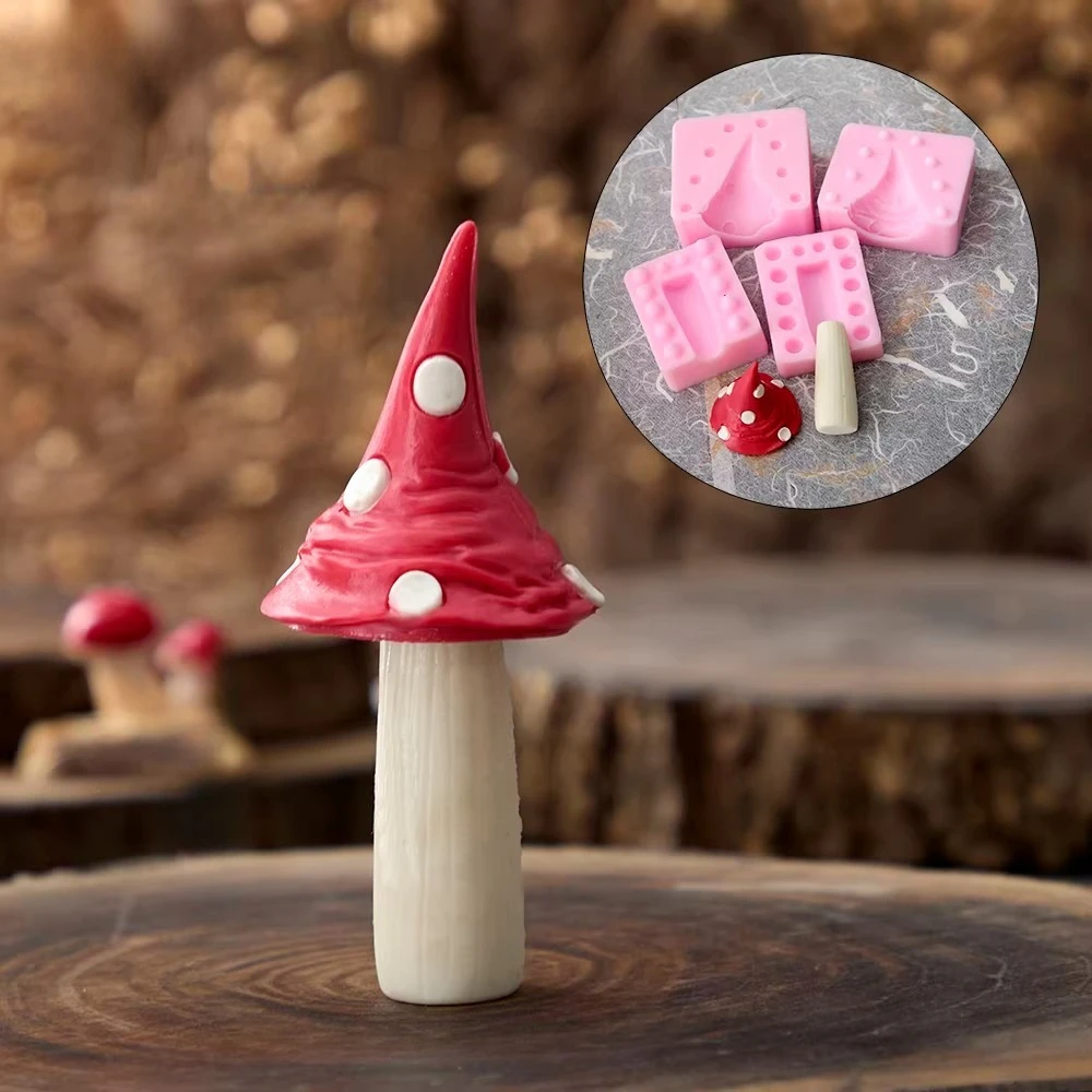 

Pastoral Three-dimensional Mushroom Silicone Molds Fondant Cake Dessert Pastry Tools DIY Chocolate Plaster Resin Mold Cake Decor