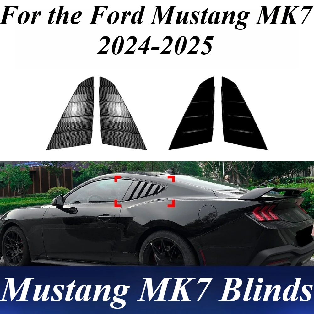 

For Ford Mustang MK7 2024-2025 Rear Window Louver Style Cover Exterior Styling ABS Plastic Black Car Accessories Exterior Parts