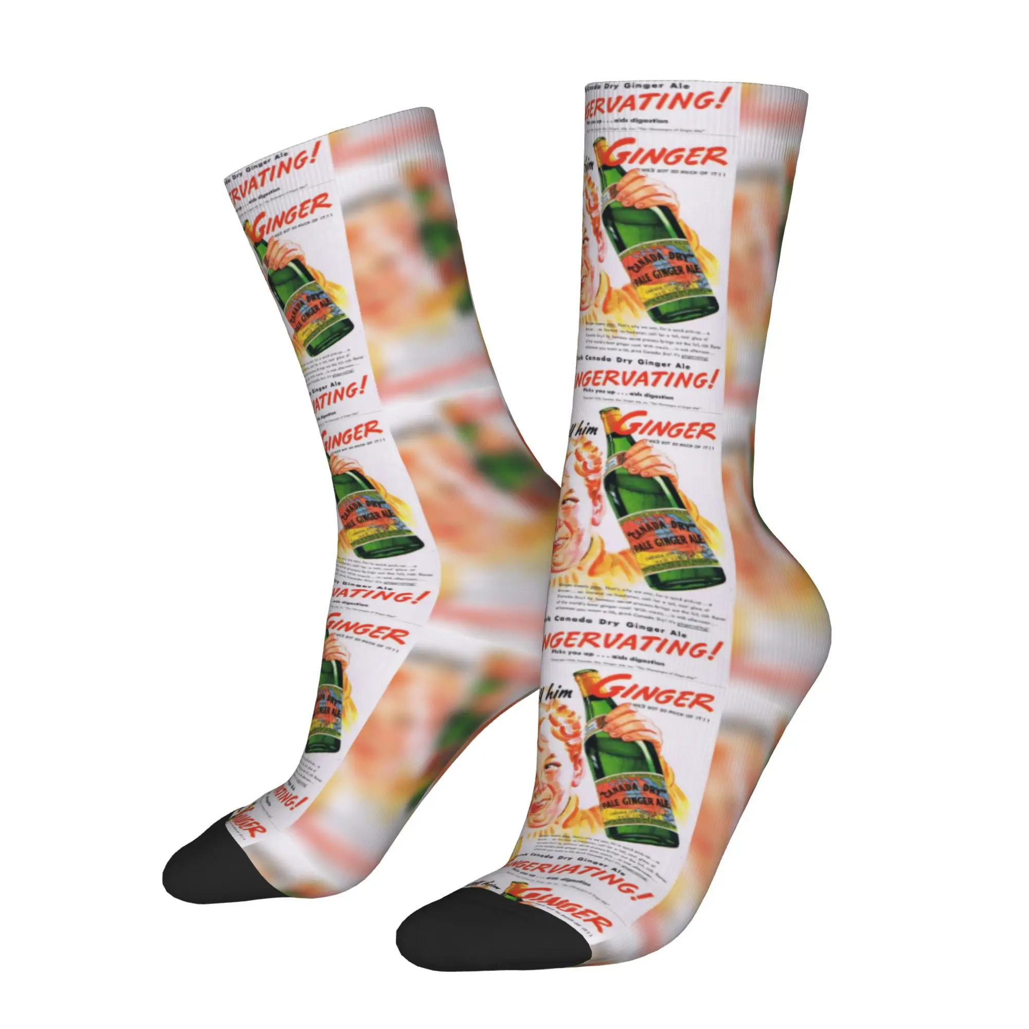 

Funny Sock cCanada Dry cCanada Dry Gingervating Vintage Ad Harajuku Seamless Pattern Printed Men Socks Casual Men's Socks