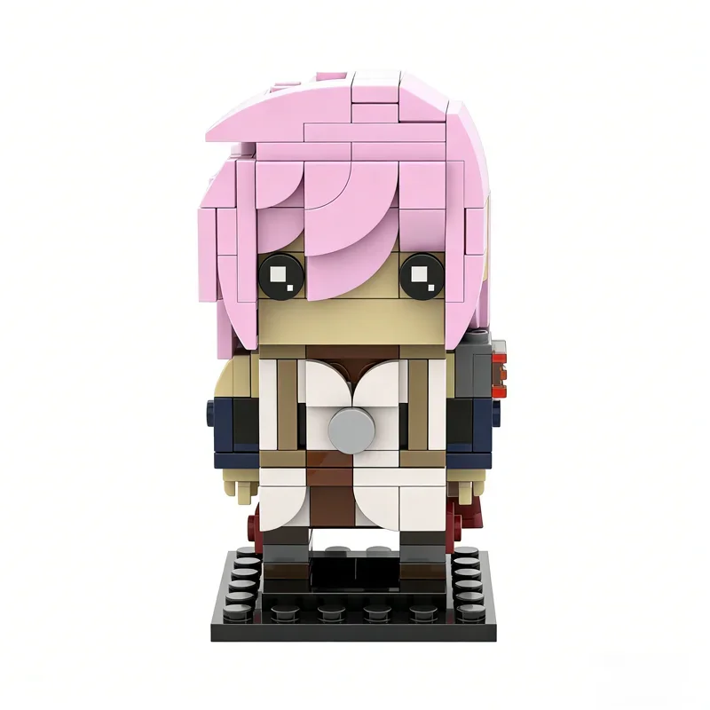 196pcs MOC Final Fantasy XIII BrickHeadz Lightning Model Building Blocks Toy Architecture Brick Education Festival Gifts