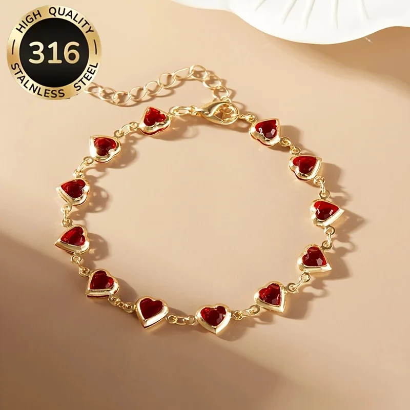 2026 summer new small fresh women's bracelet red versatile simple bracelet suitable for daily wear, - light luxury niche simple and beautiful - suitable for travel - travel wear - party - festival - Valentine's Day - Mother's Day gift