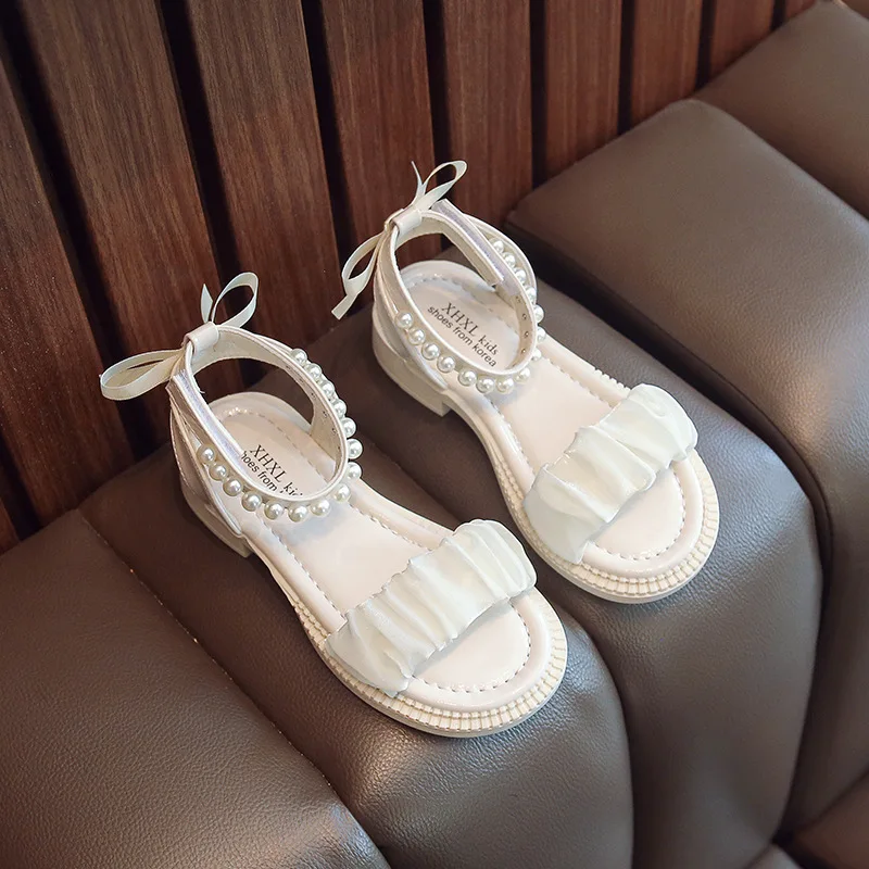 Baby Sandals for Girls Kids Shoes Princess Summer Girls Sandals 2023 Student Beading Lace Beach Children\'s Shoe 7 8 2 10 Year