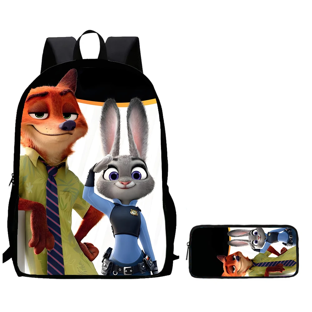 

2Pcs Set Child Backpack With Pencil Bags,Cartoon Zootopia School Bags for Boys Girls,Durable School Backpack for Kindergarten