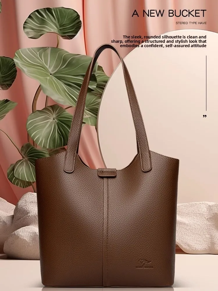 

Large Capaci Leather Tote Bag Women's Commuter Bag Single oulder Bag Briti Sle Casual Handbag for Young Women