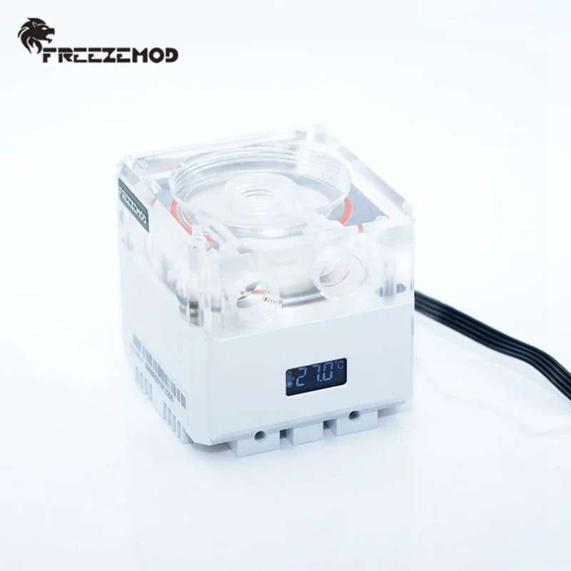 FREEZEMOD mute pump PWM intelligent flow 800L/H VA LCD temperature sense RGB light, for Cooling system Radiator PU-FS6M-P