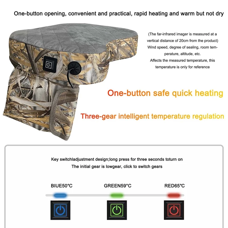 Heated Stadium Seats Cushion,Portable Heated Seats Pads Three Gears Temperature Adjustable Seats Cushion