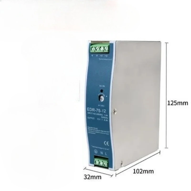 Industrial DIN Rail Mounted Switch Power Supply, 75W 120W 240W Single Output DC24V DC48V, Suitable for Lighting Equipment