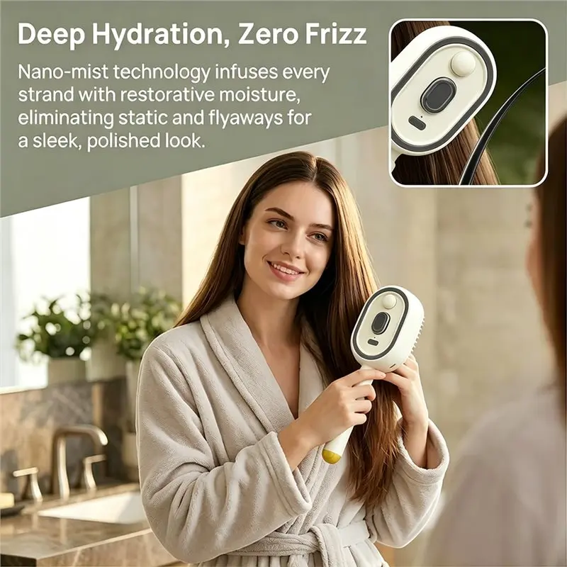 abza-電動マッサージヘアブラシ-充電式-電気スチームブラシ-絡み解消-くせ毛を軽減-髪を栄養補給