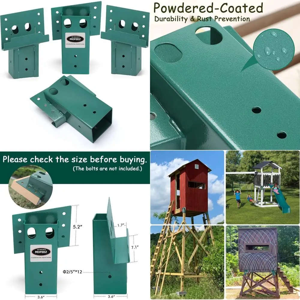 

Compound Angle Brackets 4x4 Outdoor Deer Stand Hunting Blinds Shooting Shack Set of 4 Green