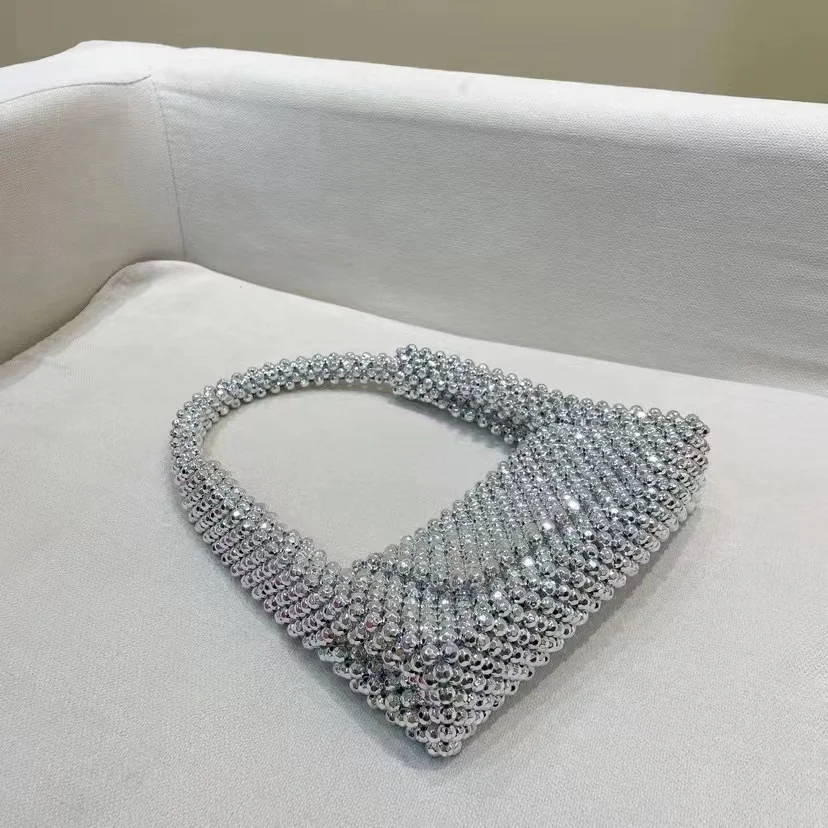 Imagem -05 - Brilhante Acrílico Beading Handmade Handmade Handbag para Mulheres Ombro Underarm Bolsa Bling Evening Bolsa Festa de Casamento Clutch Purse