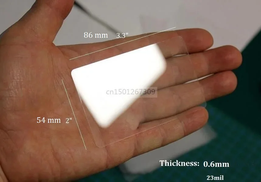 Thickness 0.6mm Clear PVC Sheet Blank Acetate Transparent Plastic Business Cards