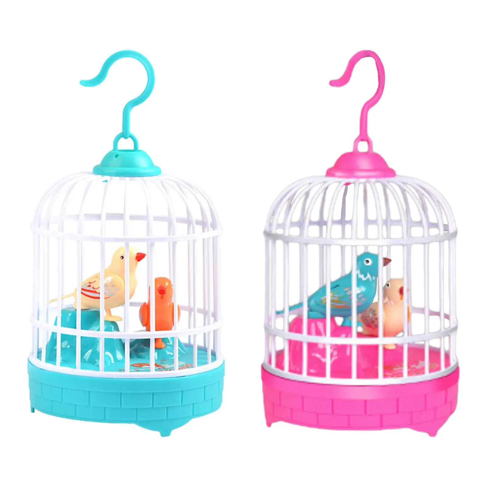 

Electric Voice Control Bird Fluttering Sound Activated Birds Cage Realistic Musical Toys Mini Singing Chirping Bird Toy for Room