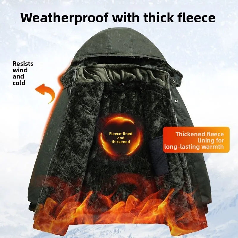 Giacca in Cotone Foderata in Pile Spesso Mimetica per Uomo, Abbigliamento da Lavoro per Saldatura, Caldo e Resistente, Protezione per il Lavoro