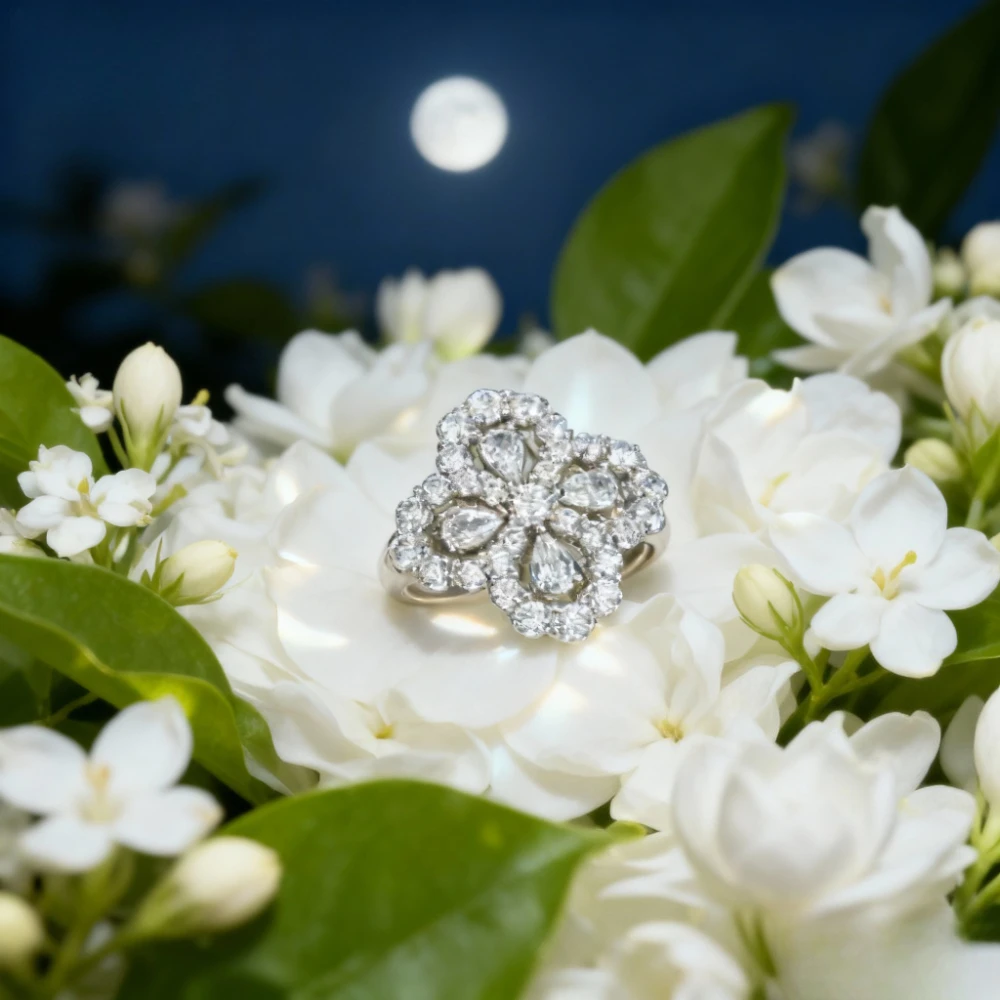 

Изящные ювелирные изделия, модные украшения, хрустальный цветок, роскошное кольцо, женское кольцо высшего качества, тренд свадебного подарка