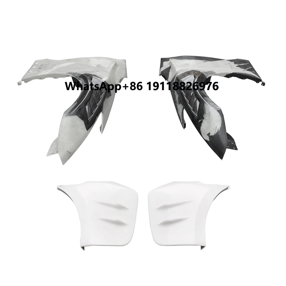 

For Nissan R35 TOP SECRET Half Carbon Fiber+FRP Side Fender Flares Panel Spiltters Spoiler Trim Auto Tuning
