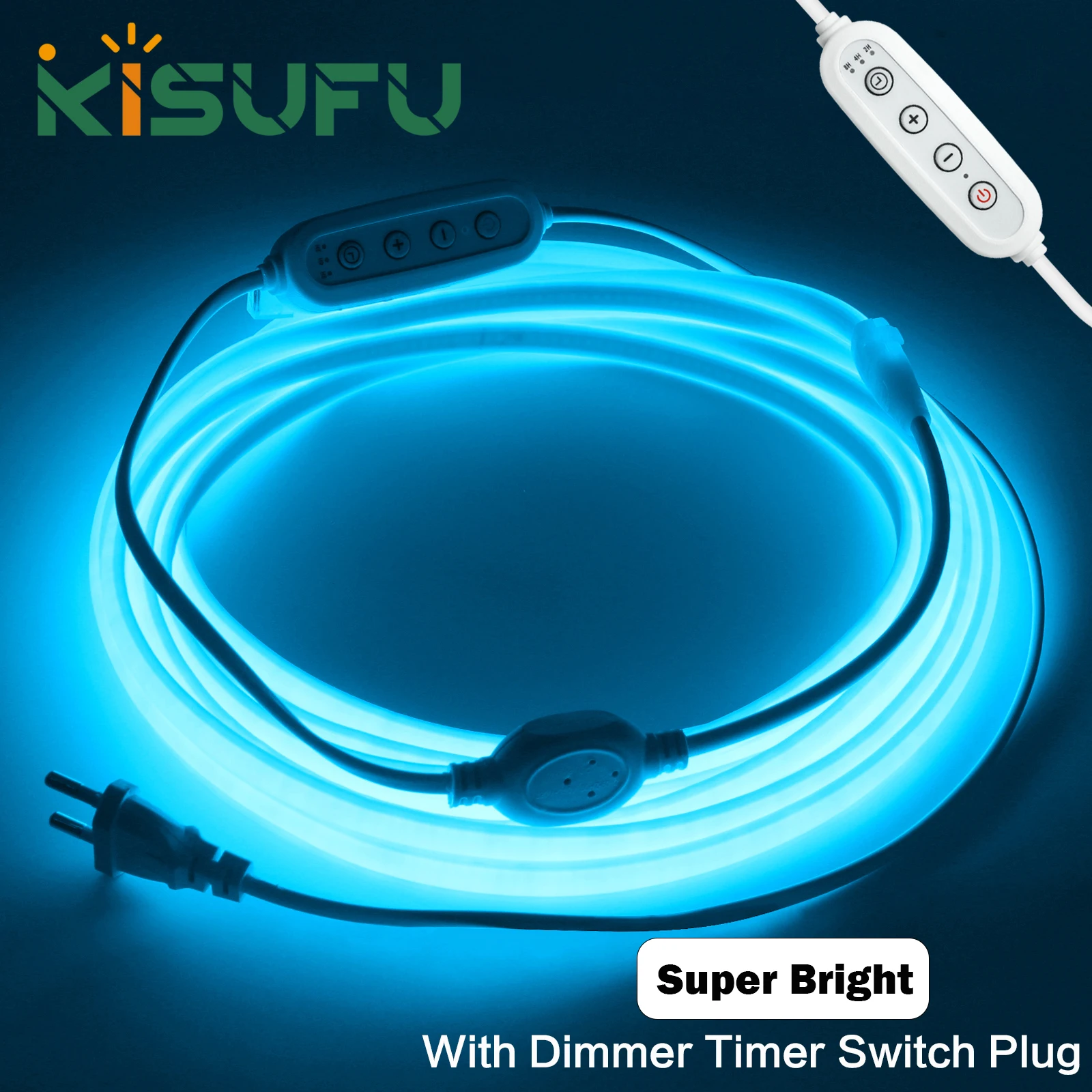 220V Dimmable COB LED Neon Strip With Dimmer Switch Timer Plug 288LEDs/M Flexible Neon Light Waterproof Home Garden Decor 1-35M