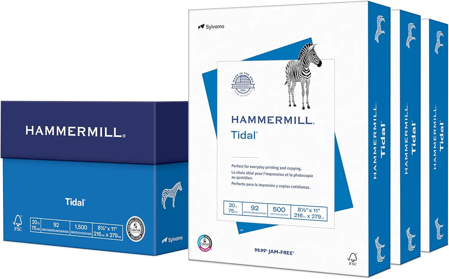 

8.5x11 Copy Paper, 20lb, 3 Ream (1500 Sheets), 92 Bright, Made in USA