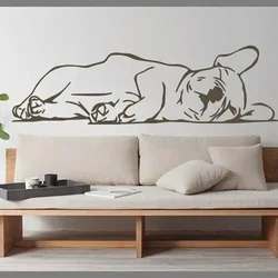 Bulldog Francés Animal mascota pegatina de pared sofá decoración de fondo dormitorio cachorro pared calcomanía niños habitación vinilo decoración del hogar P359