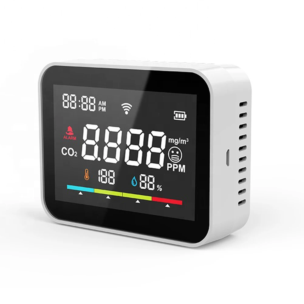 

Environmental Data Monitor Portable Air Quality Detector Type-C Charging Port 2.8-inch LCD Screen Automatic Operation