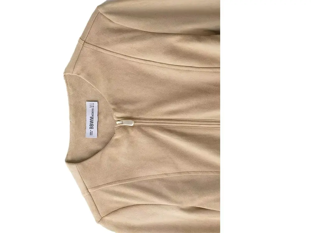 

HH женские куртки с круглым вырезом и длинными рукавами на молнии, пояс с украшением, замшевая юбка с подолом, женские облегающие пальто в уличном стиле