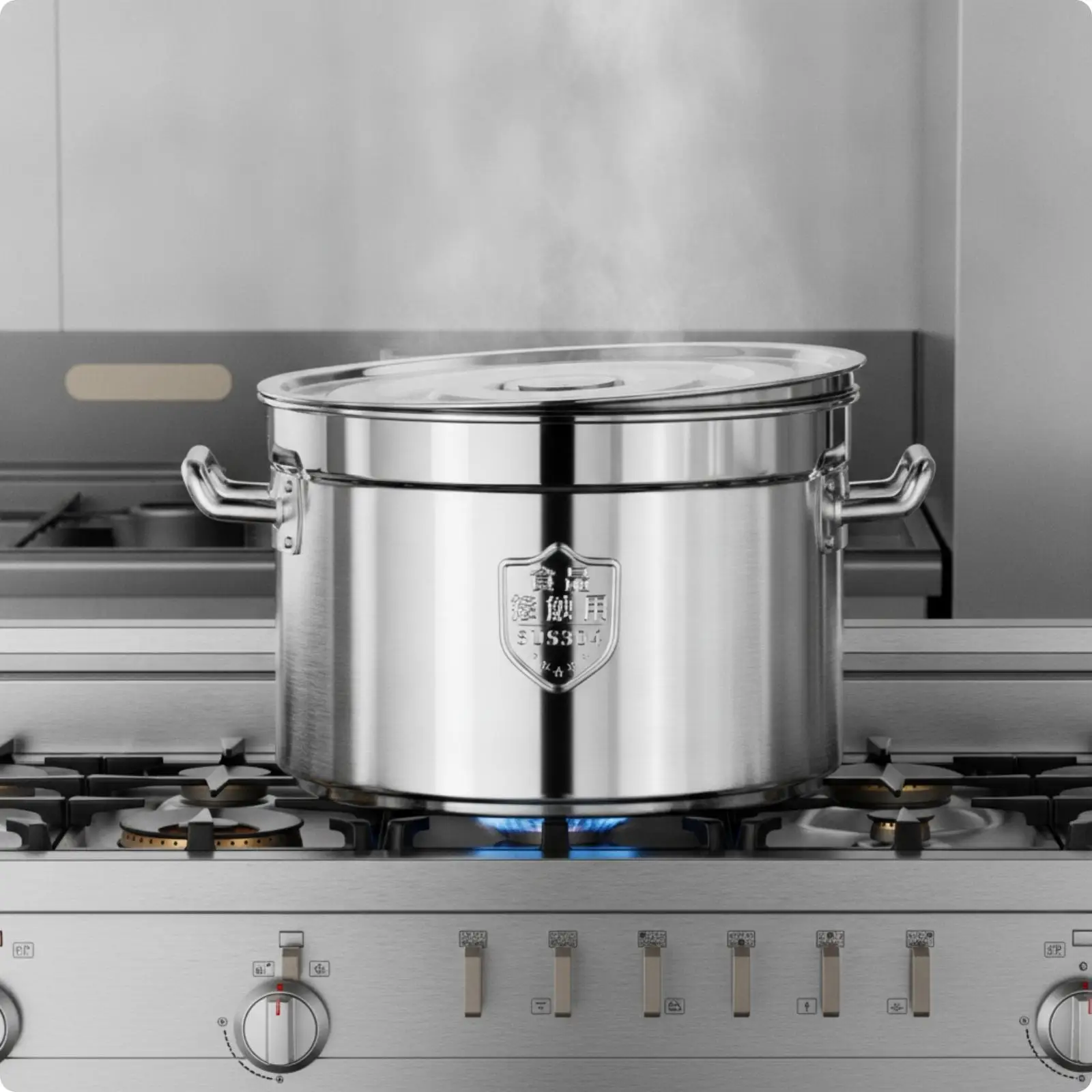 Commercial Grade 304 Stainless Steel Storage Pot Large Soup Stockpot with Secure Handles for Kitchen Stovetop