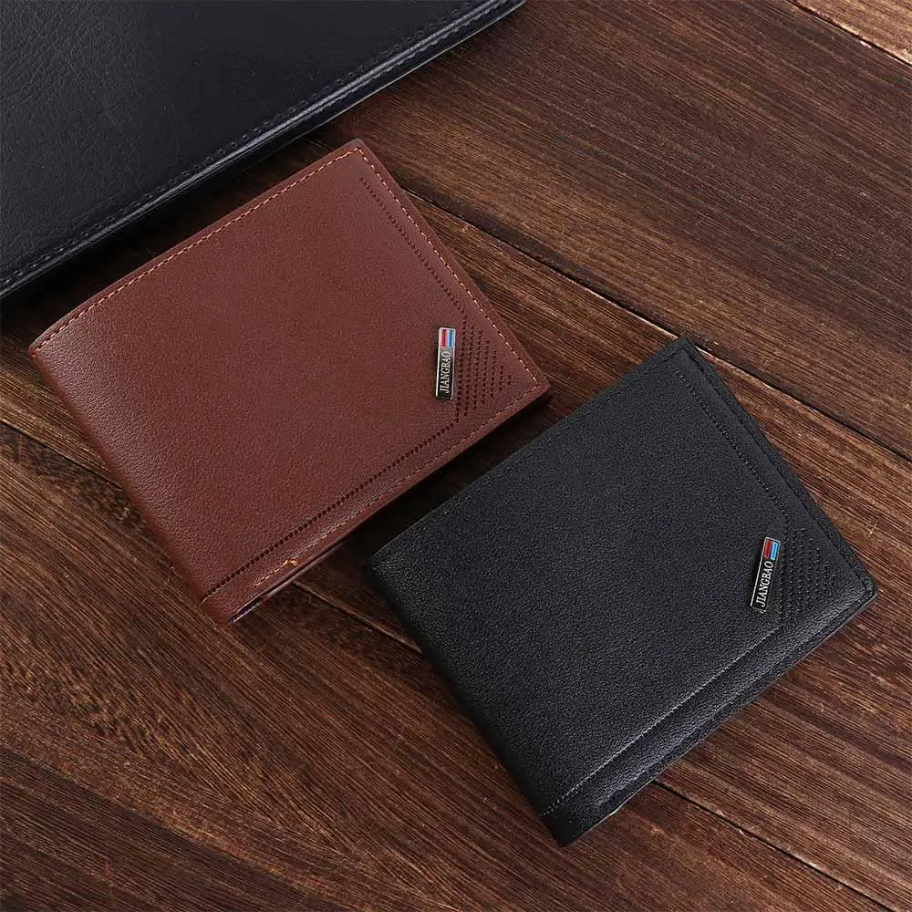 PU Leather Men's Short Wallet Multi-position Large Capacity Male Leather Purse ID Card Holder Coin Pocket Men Coin Pocket