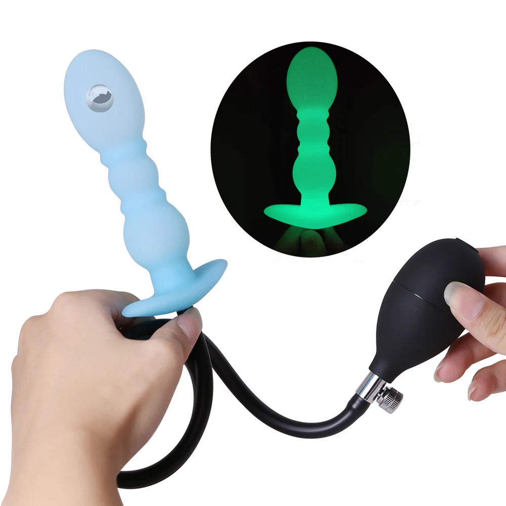 

Luminous Inflatable Anal Plug Butt Plug Sex Toys For Men Women Huge Anus Ass Butt Dilator Prostate Massager G Spot Stimulator