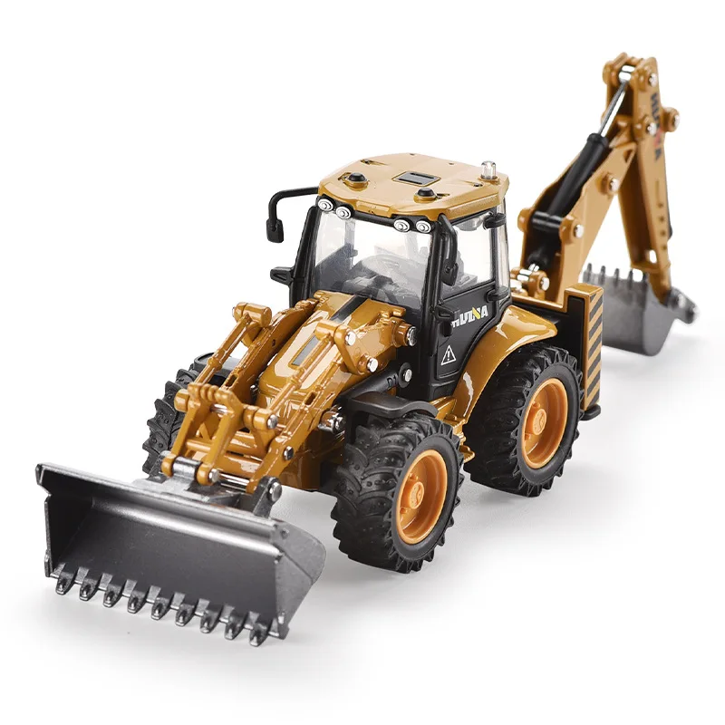 HUINA 1:50 Dump Truck Excavator Wheel Loader Diecast Metal Model Construction Vehicle Toys For Kids Birthday Gift Car Collection