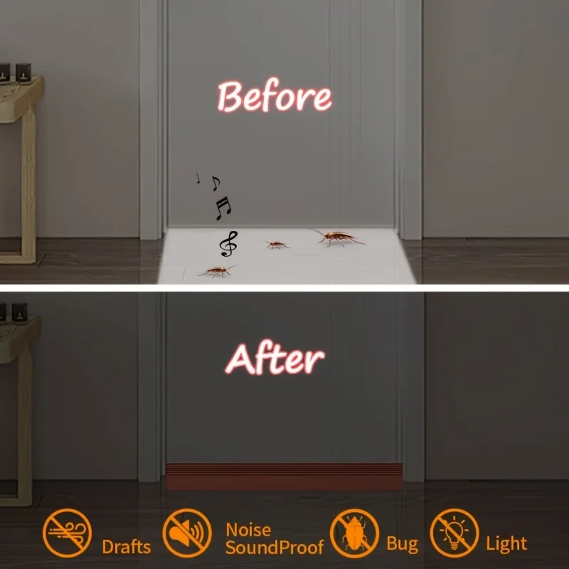 YITAPE Weatherproof Door Bottom Seal 3.6cm*1M Soundproof Waterproof Self Adhesive Under Door Draft Stopper Blocker Stripping