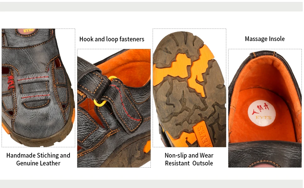 TMA AUGEN Nähgarn und Leder frauen Casual Sandalen – Detail 4