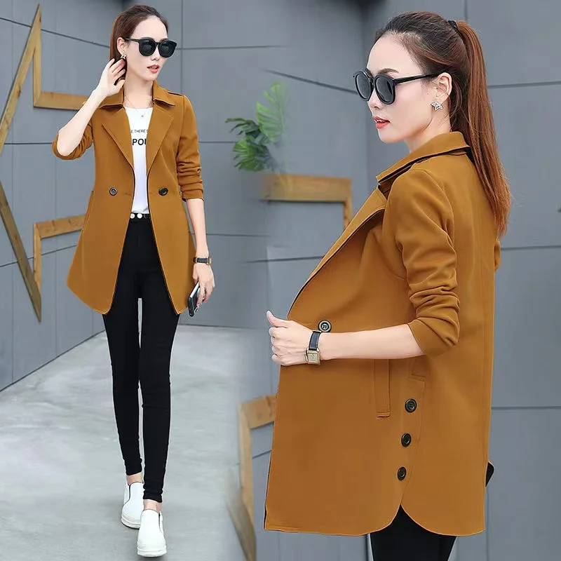 

Casual Women's Windbreaker 2024 Spring Autumn New Large Size Outerwear Versatile Fashion Loose Female Trench Coat Jacket 4XL