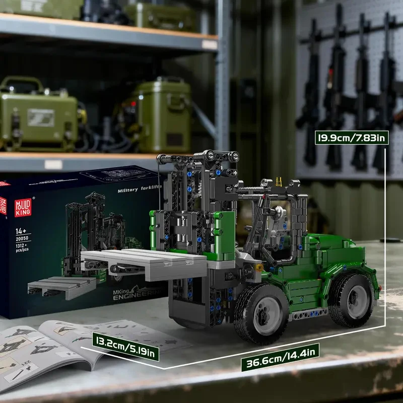 

Mould King 20050 Technical Car Toys The RC Military forkbeds Building Blocks 1312Pçs Assembly Trucks Model Bricks Set Kids Gifts