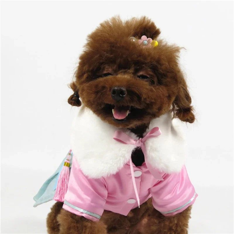 Chinese New Year Dog Dress Winter Pet Clothes Dog Tang Suit Cheongsam Cat Puppy Costume Skirt Wedding Dresses Small Dog Outfit