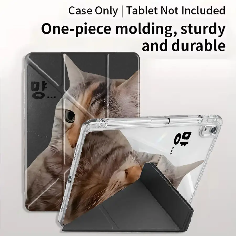 Injured Cat Y-Fold Holder Cover Tablet Case For iPad Air 4 5 M3 M2 1 2 M4 11inch Mini 6 7 Pro 11th 10th 9th 8th 7th 12.9inch Pro