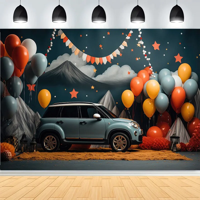 Baby Shower Happy Birthday Party Photography Backdrops Newborn Kids Air Balloon Princess Tropical Jungle Photo Background BB-27